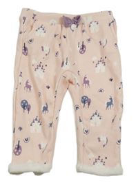 Svetloružové zateplené tepláky s jednorožcami Ergee