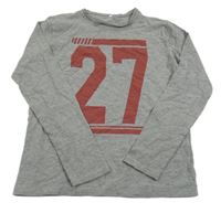 Šedé melírované triko s číslem Name it