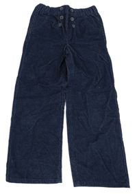 Tmavomodré menšestrové nohavice s gombíky L&D