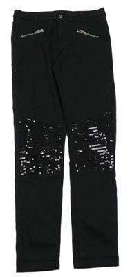 Černé rifle s flitry H&M