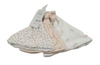 Nové - 3x - Biela čapica so zajíčky + biela s kytičkami + ružová s kvietkami Next vel. 44