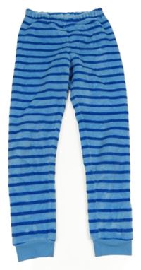 Modro-tmavomodré pruhované chlupaté kalhoty Alive