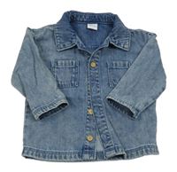 Modrá rifľová košeľová bunda F&F