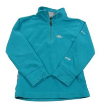 Zelenomodrá funkčná fleecová mikina s logom Trespass