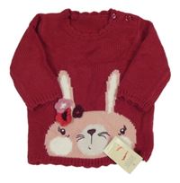 Nové - Malinový sveter so zajačikom George