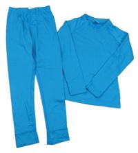 2set - Tyrkysové spodné funkčné triko + nohavice Crane