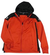 Červeno-čierna prepínaci športová mikina s logom a kapucňou Stanno