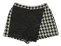 Čierno-biela vzorovaná skort sukňa River Island