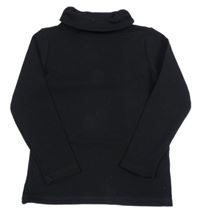 Čierne rebrované tričko s rolákom Tu