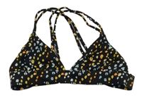 Černá vzorovaná plavková podprsenka 