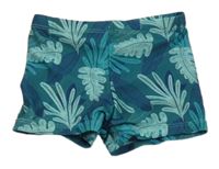 Tmavozelené nohavičkové plavky s listami Shein