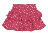 Žiarivě ružová kytčikovaná vrstvená sukňa C&A