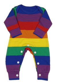 Farebný pruhovaný teplákový overal