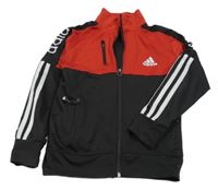 Černo-červená propínací sportovní mikina s logem Adidas