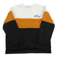 Čierno-medovo-biela mikina Shein