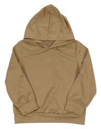 Béžová mikina s nápisom a kapucňou Shein