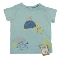 Nové - Tyrkysové tričko so korytnačkami Mothercare