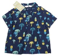 Nové - Tmavomodrá košile s palmami V By Very