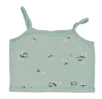 Belasý rebrovaný crop top s kvietkami Page one young