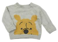 Sivý sveter s medvídkem Pú M&S