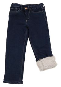 Tmavomodré zateplené straight rifle H&M