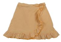 Oranžovo-biela pruhovaná sukňa s volánikmi F&F