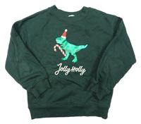 Tmavozelená mikina s dinosaurom H&M