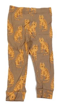 Hnedé rebrované tepláky s leopardmi Matalan
