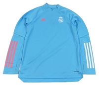 Azurová funkční fotbalová mikina Real Madrid Adidas