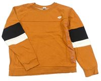 Tehlovo-bielo-čierna oversize mikina s logom RIVER ISLAND