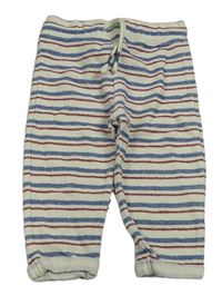 Smetanovo-modro-vínové pruhované tepláky M&S