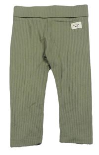 Khaki žebrované legíny s nášivkou M&S