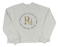 Biela crop mikina s logom RIVER ISLAND