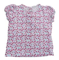 Smetanové kytičkované tričko H&M