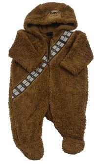 Hnědá huňatá kombinéza s kapucí - Star Wars