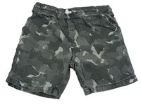 Šedé army kostkované plátěné kraťasy F&F