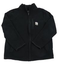 Čierna fleecová prepínaci mikina s nášivkou F&F