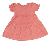 Korálové vzorované šaty s kvetmi Nutmeg