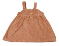 Skořicové rebrované zamatové šaty s gombíkmi Topomini