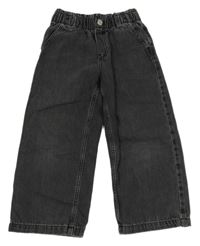 Tmavošedé wide legi paper bag rifle H&M