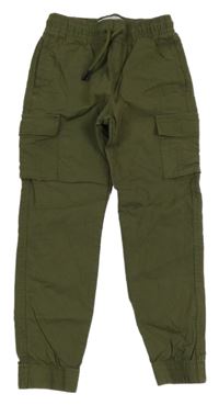 Khaki cargo cuff slim plátěné kalhoty Denim Co.