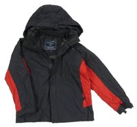 Čierno-červená kockovaná šušťáková funkčná jarná bunda s odopínacíá kapucňou MOUNTAIN WAREHOUSE