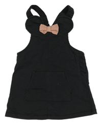 Čierne rifľové šaty s mašlí - Minnie a vreckom H&M