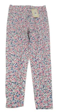 Nové - bílé legíny s kytičkami LEIGH TUCKER