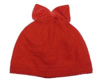 Červená pletená čapica s mašlou Next