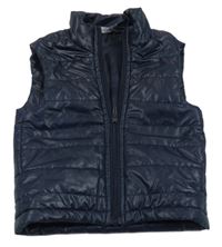 Tmavomodrá prešívaná šušťáková zateplená vesta George