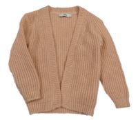 Broskvový trblietavý rebrovaný svetrový cardigan C&A