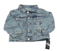 Nové - modrá šisovaná riflová bunda s límečkem St. Bernard