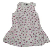 Smotanové menšestrové šaty s kvietkami Ergee