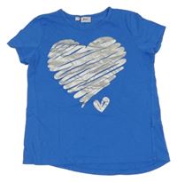 Modré tričko se srdíčky bpc